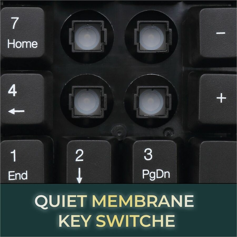 Adesso USB Spill Resistant 18-Key Numeric Keypad - Cable Connectivity - USB Interface - 18 Key(s) - Windows 10, Windows 8, Windows 7 - English (US) - Computer - PC - Membrane Keyswitch - Black