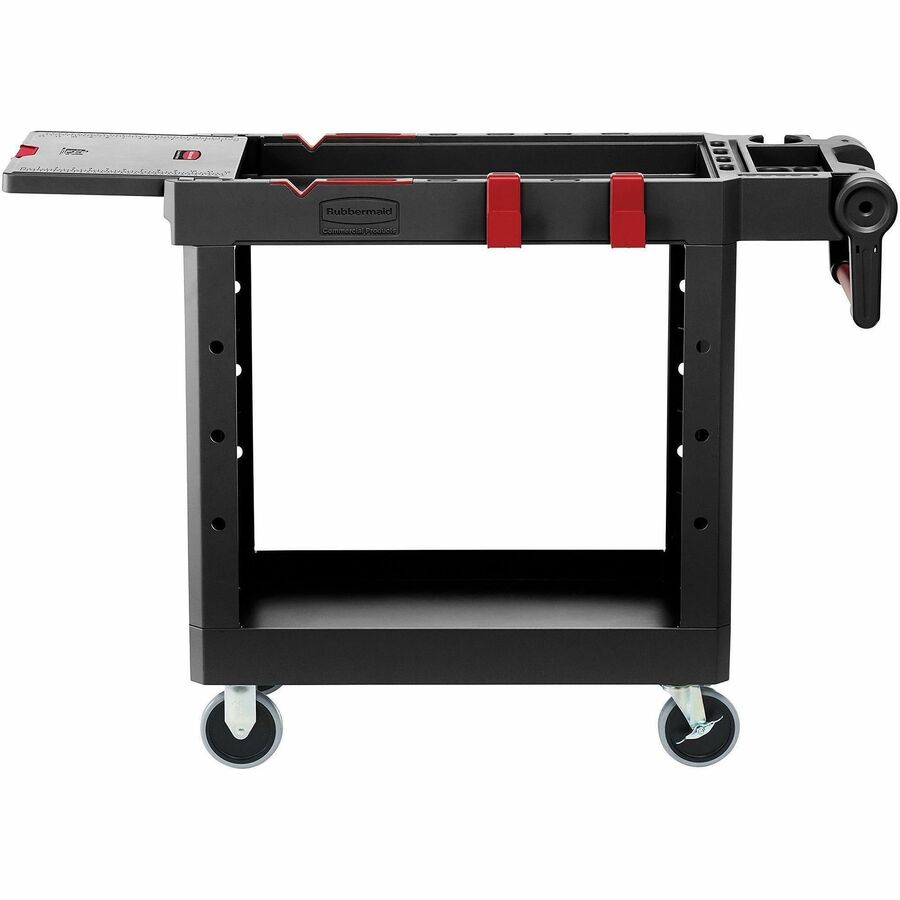 Rubbermaid Commercial Heavy Duty Adaptable Utility Cart - Push/Pull Handle - 520 lb Load Capacity - 4 Casters - 4" Caster Size - Plywood, Foam - 46.20" Length x 17.75" Width x 36" Height - Black - 1 Each