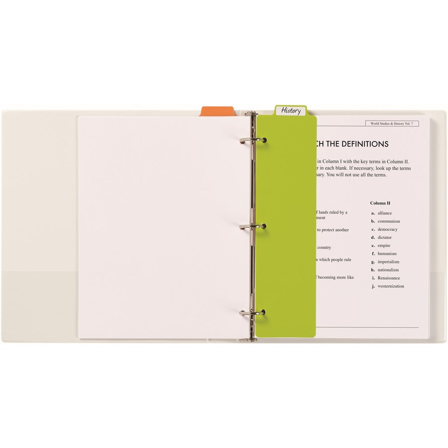 Avery® Snap-In Plastic Bookmark Dividers, 5 Tabs, 1 Set, Multicolor (24908) - Monthly - 1 Month Single Page Layout - 10" x 10" Sheet Size - White, Multicolor - Plastic - Repositionable, Self-adhesive, Write on/Wipe off, Dry Erase Surface, Durable, ...