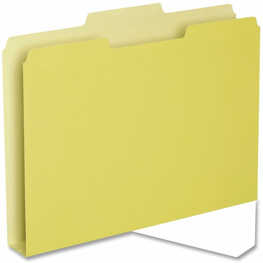 Pendaflex Double Stuff 1/3 Tab Cut Letter Top Tab File Folder - 8 1/2" x 11" - 250 Sheets Capacity - 1 1/2" Expansion - Assorted Tab Position - Yellow - 50 / Pack