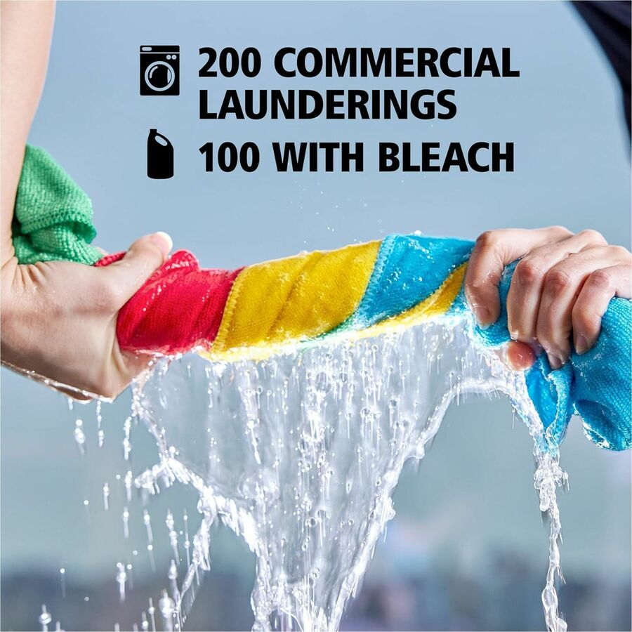 Rubbermaid Commercial Microfiber Light-Duty Cleaning Cloths - For Commercial - 16" Length x 16" Width - Recommended For: Germs Remover, Microbe Remover - Bleach-safe, Washable, Durable, Chemical Resistant, Reusable - Blue - 24/Bag - 12 / Carton