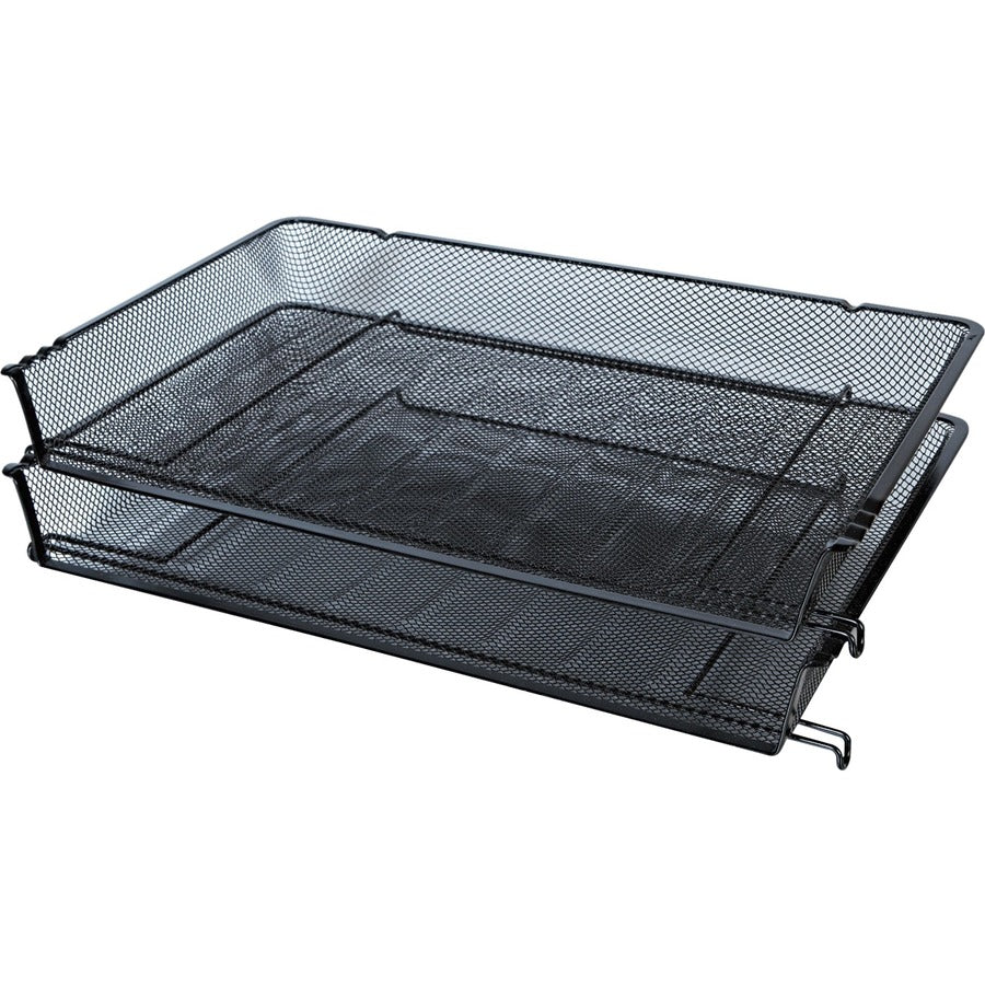 Universal Desk Tray - 1 Compartment(s) - 2.50" Height x 17" Width x 10.88" Depth - Black - Metal Mesh - 1 Each