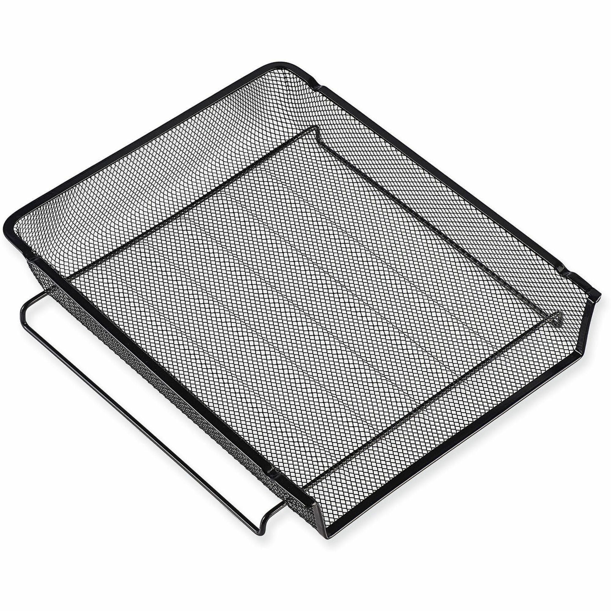 Universal Desk Tray - 1 Compartment(s) - 2.50" Height x 17" Width x 10.88" Depth - Black - Metal Mesh - 1 Each