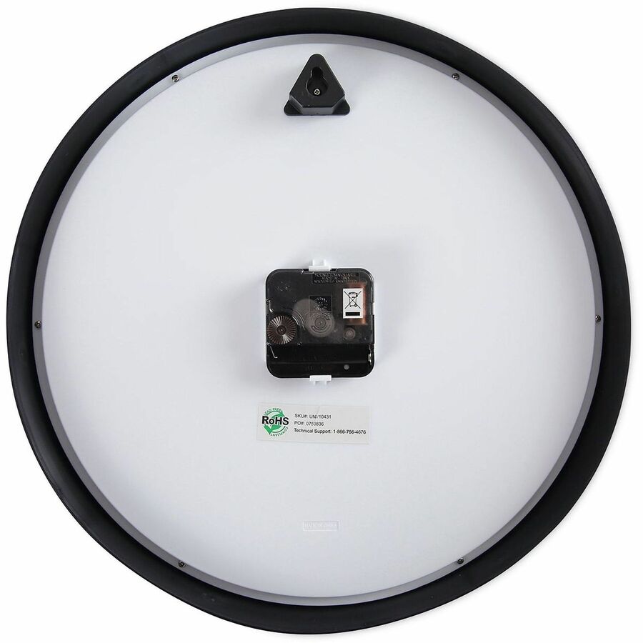 Universal Wall Clock - Analog - Quartz - Black Case - Plastic