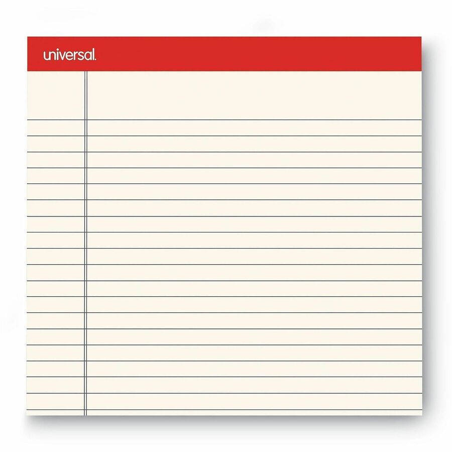 Universal Notepad - 1 Subject(s) - 50 Sheets - Tape Bound - Wide Ruled, Legal Ruled Front Ruling - 16 lb Basis Weight - 11" Height x 8.5" Width - Ivory Paper - Chipboard Cover - 1 Dozen