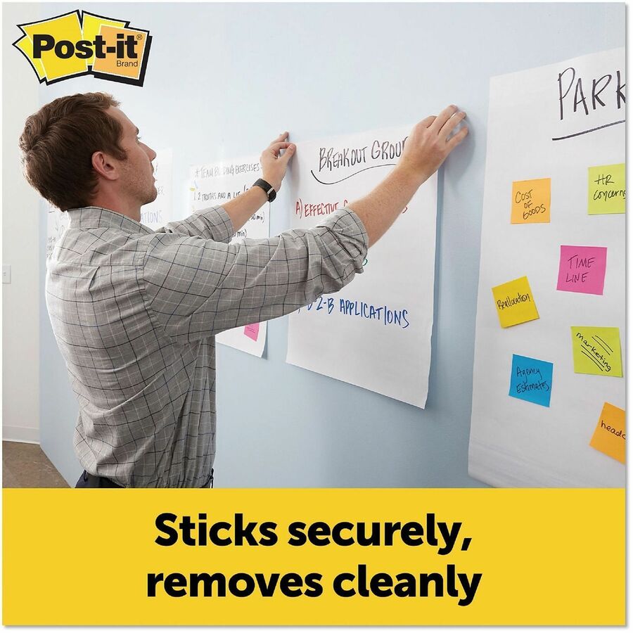 Post-it® Super Sticky Easel Pad - 20 Sheets - White Paper - Super Sticky, Portable, Self-stick, Resist Bleed-through, Removable, Sturdy Back - Recycled - 1 Each