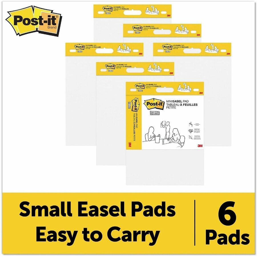 Post-it® Super Sticky Easel Pad - 20 Sheets - White Paper - Super Sticky, Portable, Self-stick, Resist Bleed-through, Removable, Sturdy Back - Recycled - 1 Each