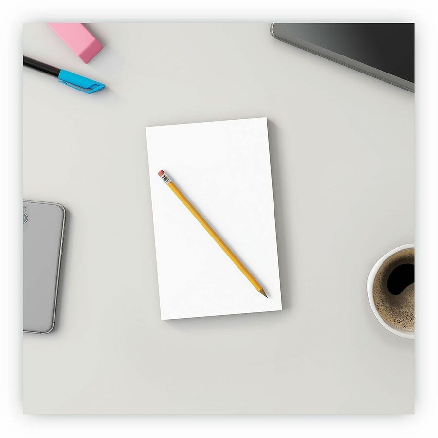 Universal Scratch Pads, Unruled, 5 x 8, White, 100 Sheets, 12/Pack - 1 Subject(s) - 100 Sheets - Plain - Glued - Unruled Front Ruling - 16 lb Basis Weight - 8" Height x 5" Width - White Paper - 12 / Pack