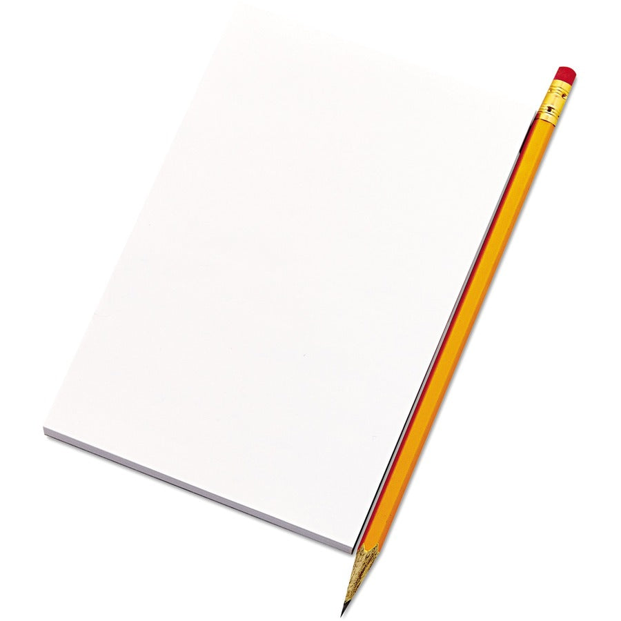 Universal Scratch Pads, Unruled, 5 x 8, White, 100 Sheets, 12/Pack - 1 Subject(s) - 100 Sheets - Plain - Glued - Unruled Front Ruling - 16 lb Basis Weight - 8" Height x 5" Width - White Paper - 12 / Pack