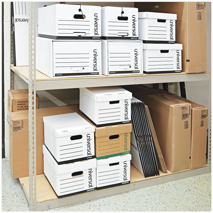 Universal Heavy-Duty Storage Drawers, Legal Files, 17.25" x 25.5" x 11.5" , White, 6/Carton - Internal Dimensions: 15.50" Width x 23.50" Depth x 10.25" Height - External Dimensions: 17.3" Width x 25.5" Depth x 11.5" Height - Media Size Supported: Legal...