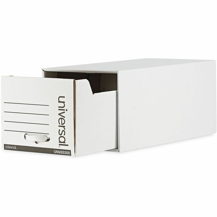 Universal Heavy-Duty Storage Drawers, Letter Files, 14" x 25.5" x 11.5" , White, 6/Carton - Internal Dimensions: 12.50" Width x 23.50" Depth x 10.25" Height - External Dimensions: 14" Width x 25.5" Depth x 11.5" Height - Media Size Supported: Letter - ...