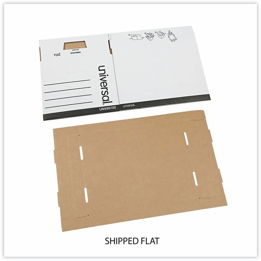 Universal Storage Case - Internal Dimensions: 12" Width x 15" Depth x 10" Height - External Dimensions: 12" Width x 15" Depth x 10" Height - Media Size Supported: Letter, Legal - Lift-off Closure - Medium Duty - Paper - White - For Box File - 12 / Carton