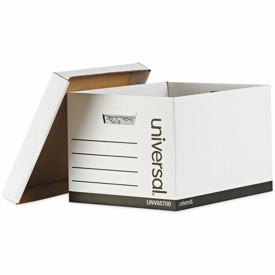 Universal Storage Case - Internal Dimensions: 12" Width x 15" Depth x 10" Height - External Dimensions: 12" Width x 15" Depth x 10" Height - Media Size Supported: Letter, Legal - Lift-off Closure - Medium Duty - Paper - White - For Box File - 12 / Carton