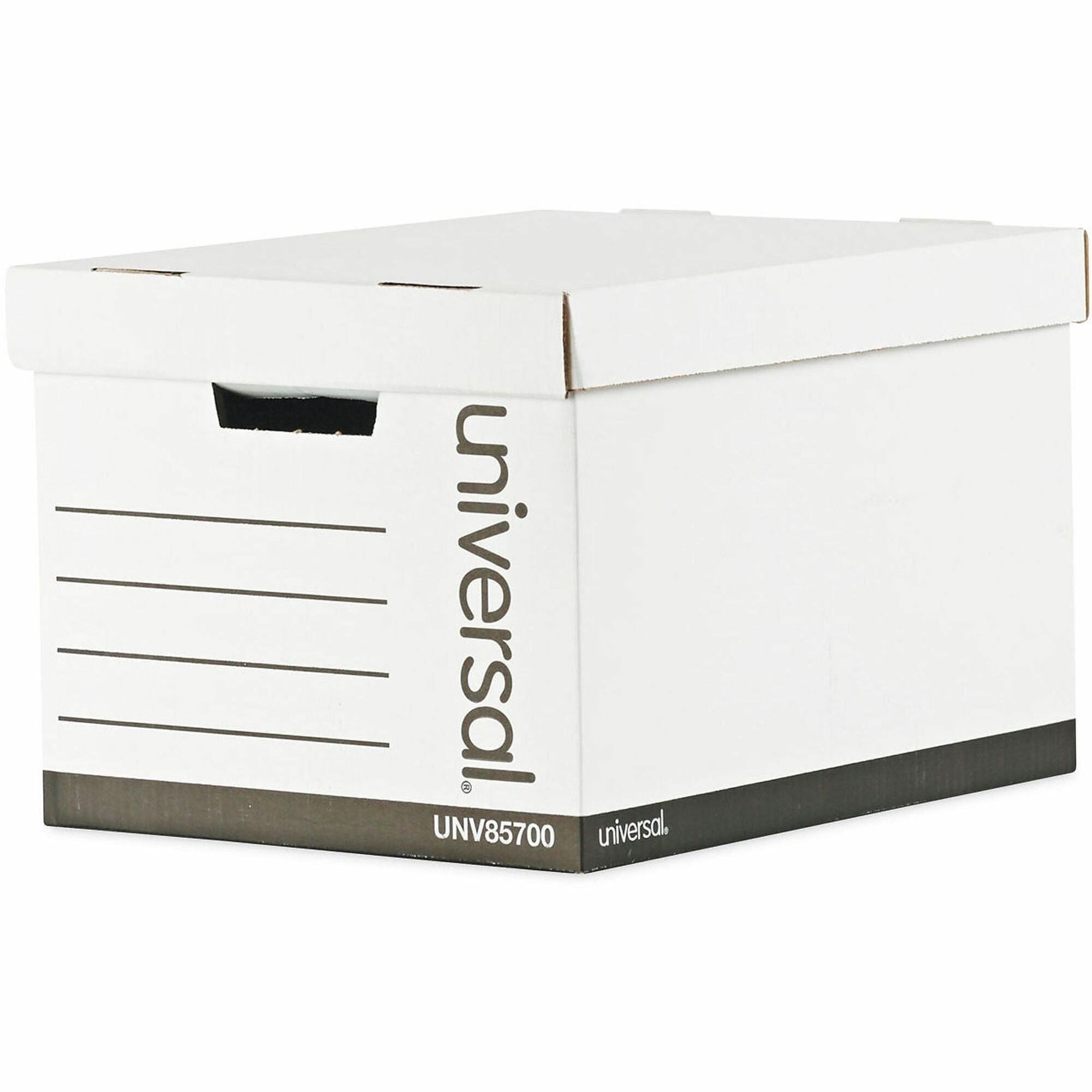 Universal Storage Case - Internal Dimensions: 12" Width x 15" Depth x 10" Height - External Dimensions: 12" Width x 15" Depth x 10" Height - Media Size Supported: Letter, Legal - Lift-off Closure - Medium Duty - Paper - White - For Box File - 12 / Carton