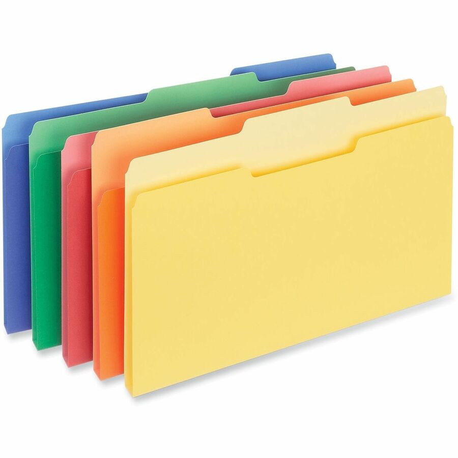 Universal 1/3 Tab Cut Letter Top Tab File Folder - 8 1/2" x 11" - Assorted Tab Position - 11 pt. - Stock - 100 Box