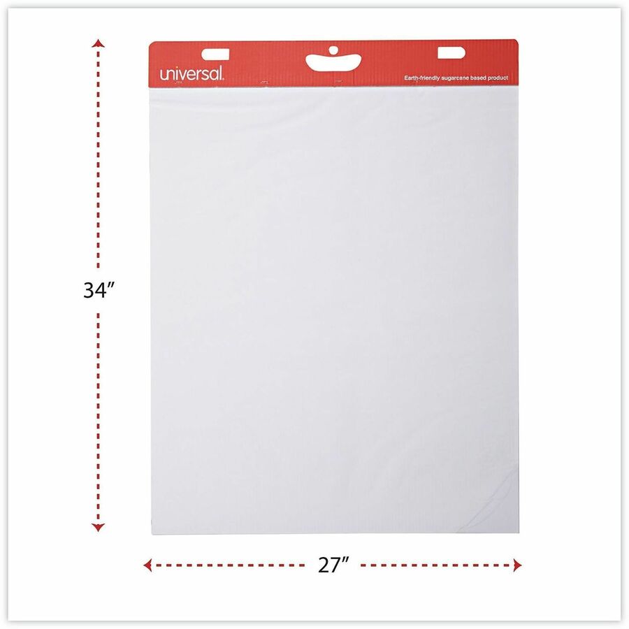 Universal Easel Pad - 1 Subject(s) - 50 Sheets - Tape Bound - Unruled Front Ruling - 15 lb Basis Weight - 34" Height x 27" Width - White Paper - Cardboard Cover - 2 / Carton