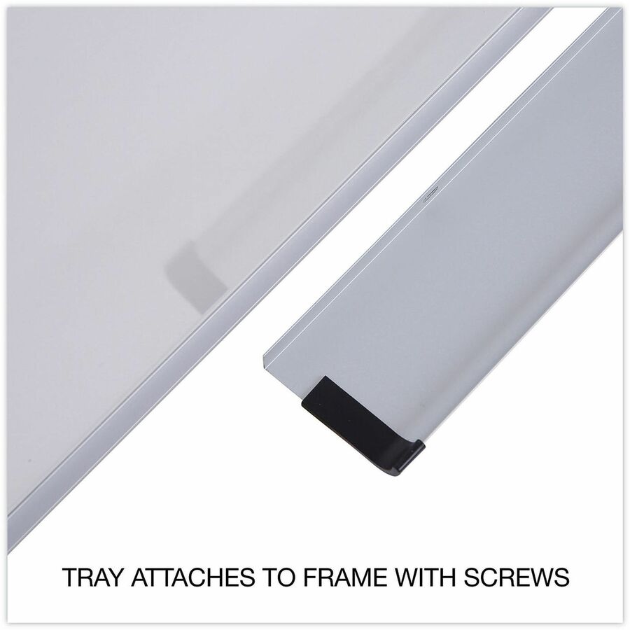 Universal Dry Erase Board - 48" (4 ft) Width x 36" (3 ft) Height - White Melamine Surface - Satin Aluminum Frame - 1 Each