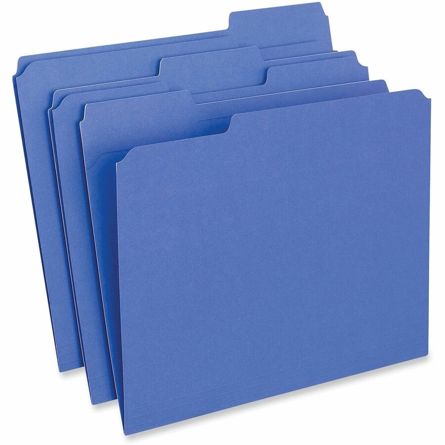 Universal 1/3 Tab Cut Letter Top Tab File Folder - 8 1/2" x 11" - 1" Expansion - Assorted Tab Position - 11 pt. - Stock - 100 Box