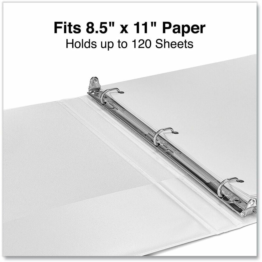 Universal Slant D-Ring View Binder, 3 Rings, 0.5" Capacity, 11 x 8.5, White - 1/2" Binder Capacity - Letter - 8 1/2" x 11" Sheet Size - 120 Sheet Capacity - 3 Ring(s) - Fastener(s): Ring - Pocket(s): 2, Inside Front & Back - Polypropylene - White - Non...