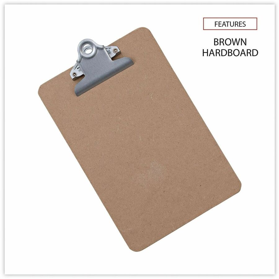 Universal Clipboard - 0.75" Clip Capacity - Storage for Document, Form, Paper - 5" x 8" Sheet Size - Hardboard - Brown - 1 / Each