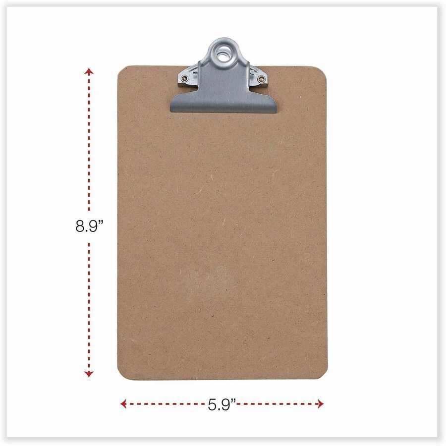 Universal Clipboard - 0.75" Clip Capacity - Storage for Document, Form, Paper - 5" x 8" Sheet Size - Hardboard - Brown - 1 / Each