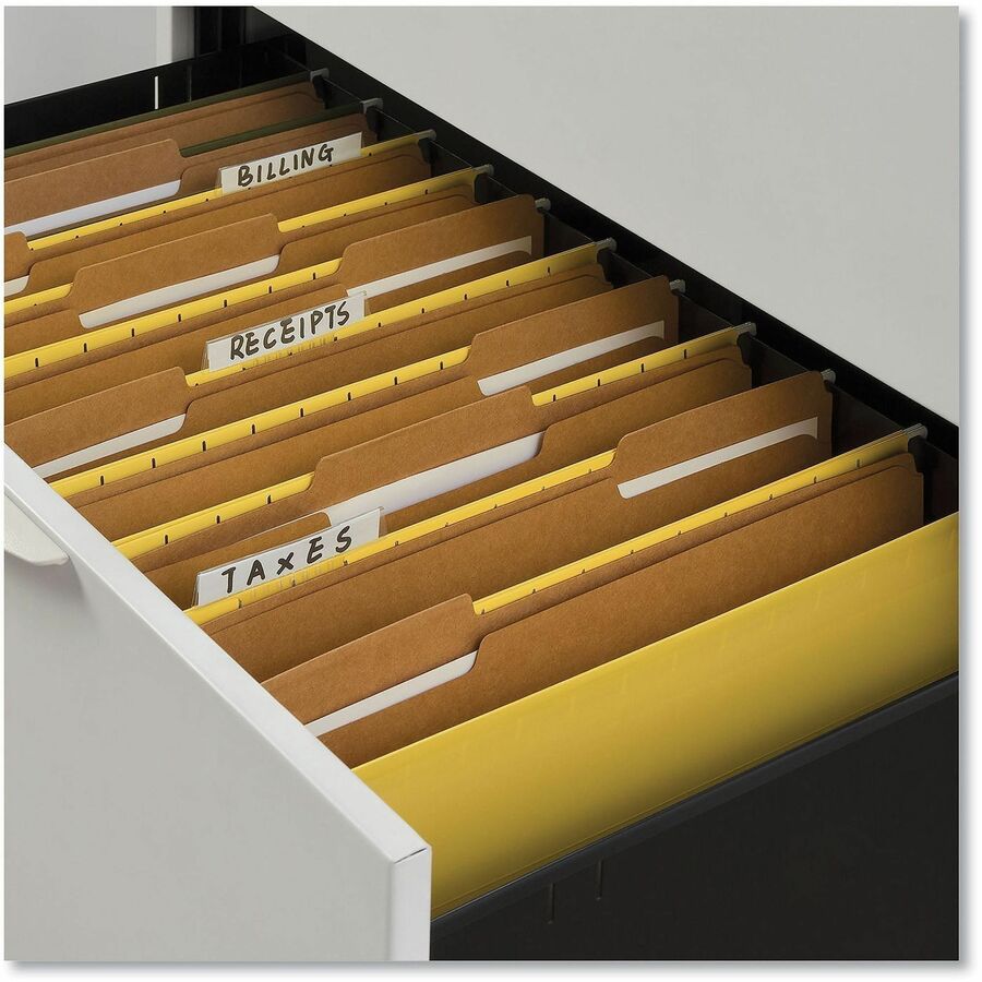 Universal 1/3 Tab Cut Legal Top Tab File Folder - 8 1/2" x 14" - 3/4" Expansion - Assorted Tab Position - 11 pt. - Kraft - 100 Box