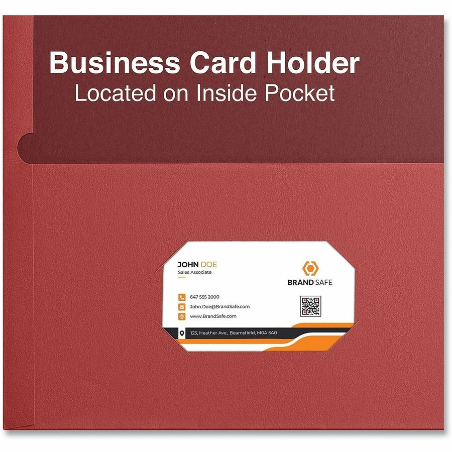 Universal Pocket Folder - 11" x 8 1/2" - 2 Inside Front & Back Pocket(s) - 25 Box
