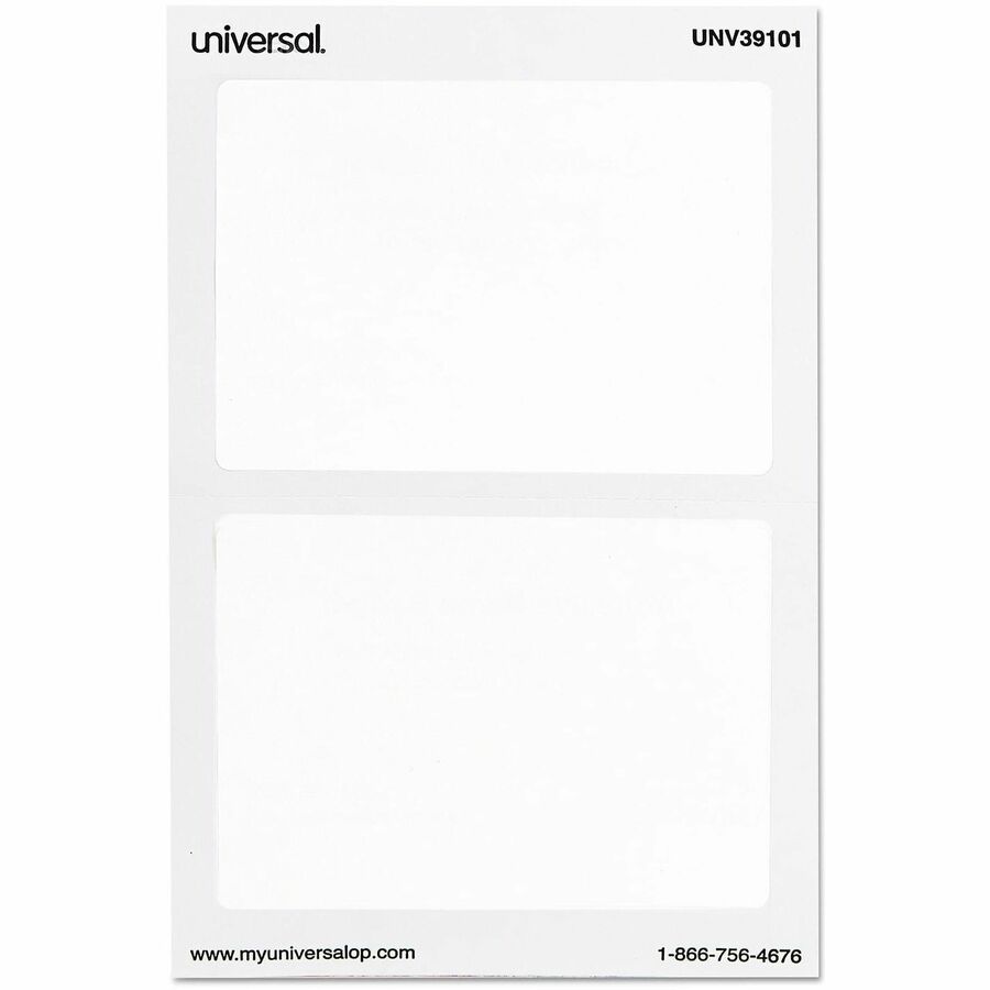 Universal Name Badge Holder - Support 3.50" x 2.25" Media - Horizontal - 4.6" Height x 7.2" Width x 0.6" Depth - White - 100 / Pack
