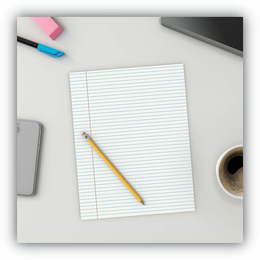 Universal Glue Top Pads, Narrow Rule, 50 White 8.5 x 11 Sheets, Dozen - 1 Subject(s) - 50 Sheets - Glued - Narrow Ruled Front Ruling - 16 lb Basis Weight - 11" Height x 8.5" Width - White Paper - Chipboard Cover - 1 Dozen