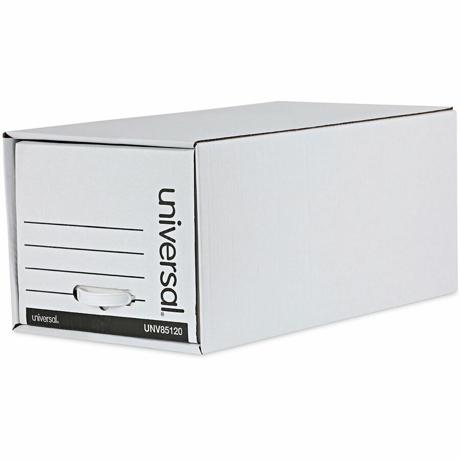 Universal Economy Storage Drawer Files, Letter Files, White, 6/Carton - Internal Dimensions: 12.50" Width x 23.25" Depth x 10.75" Height - Media Size Supported: Letter - Medium Duty - Corrugated Fiberboard - White - For Box File - 6 / Carton