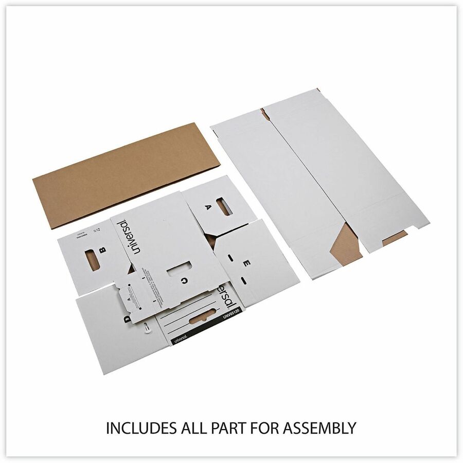 Universal Economy Storage Drawer Files, Letter Files, White, 6/Carton - Internal Dimensions: 12.50" Width x 23.25" Depth x 10.75" Height - Media Size Supported: Letter - Medium Duty - Corrugated Fiberboard - White - For Box File - 6 / Carton