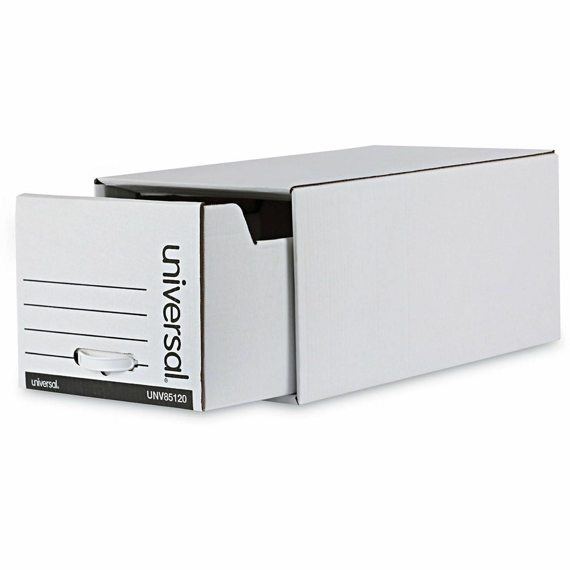 Universal Economy Storage Drawer Files, Letter Files, White, 6/Carton - Internal Dimensions: 12.50" Width x 23.25" Depth x 10.75" Height - Media Size Supported: Letter - Medium Duty - Corrugated Fiberboard - White - For Box File - 6 / Carton