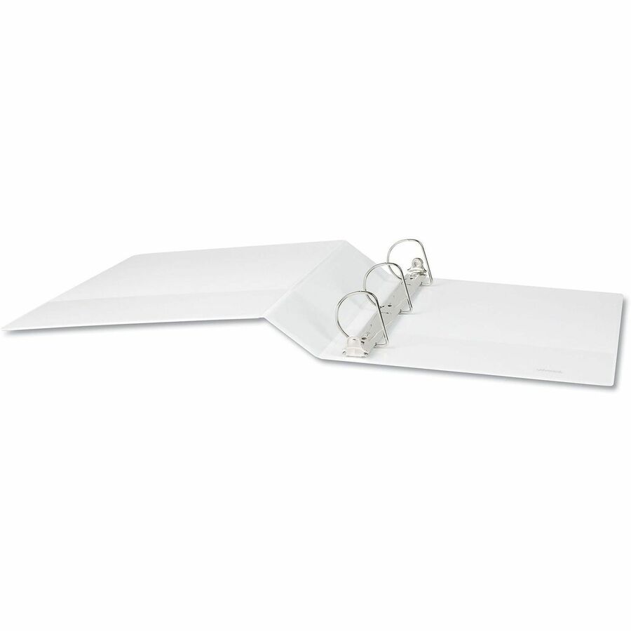 Universal Slant D-Ring View Binder, 3 Rings, 2" Capacity, 11 x 8.5, White - 2" Binder Capacity - Letter - 8 1/2" x 11" Sheet Size - 500 Sheet Capacity - 3 Ring(s) - Fastener(s): Ring - Pocket(s): 2, Inside Front & Back - Polypropylene - White - Non-sti...