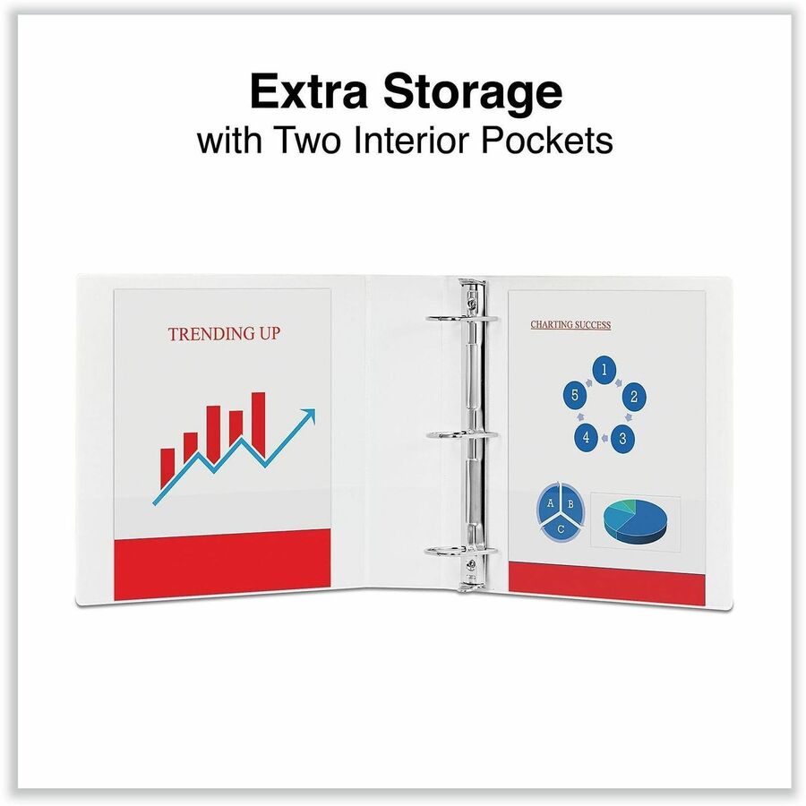 Universal Slant D-Ring View Binder, 3 Rings, 2" Capacity, 11 x 8.5, White - 2" Binder Capacity - Letter - 8 1/2" x 11" Sheet Size - 500 Sheet Capacity - 3 Ring(s) - Fastener(s): Ring - Pocket(s): 2, Inside Front & Back - Polypropylene - White - Non-sti...