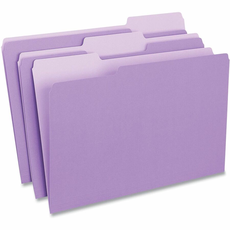 Universal 1/3 Tab Cut Legal Top Tab File Folder - 8 1/2" x 14" - Assorted Tab Position - 11 pt. - Stock - 100 Box