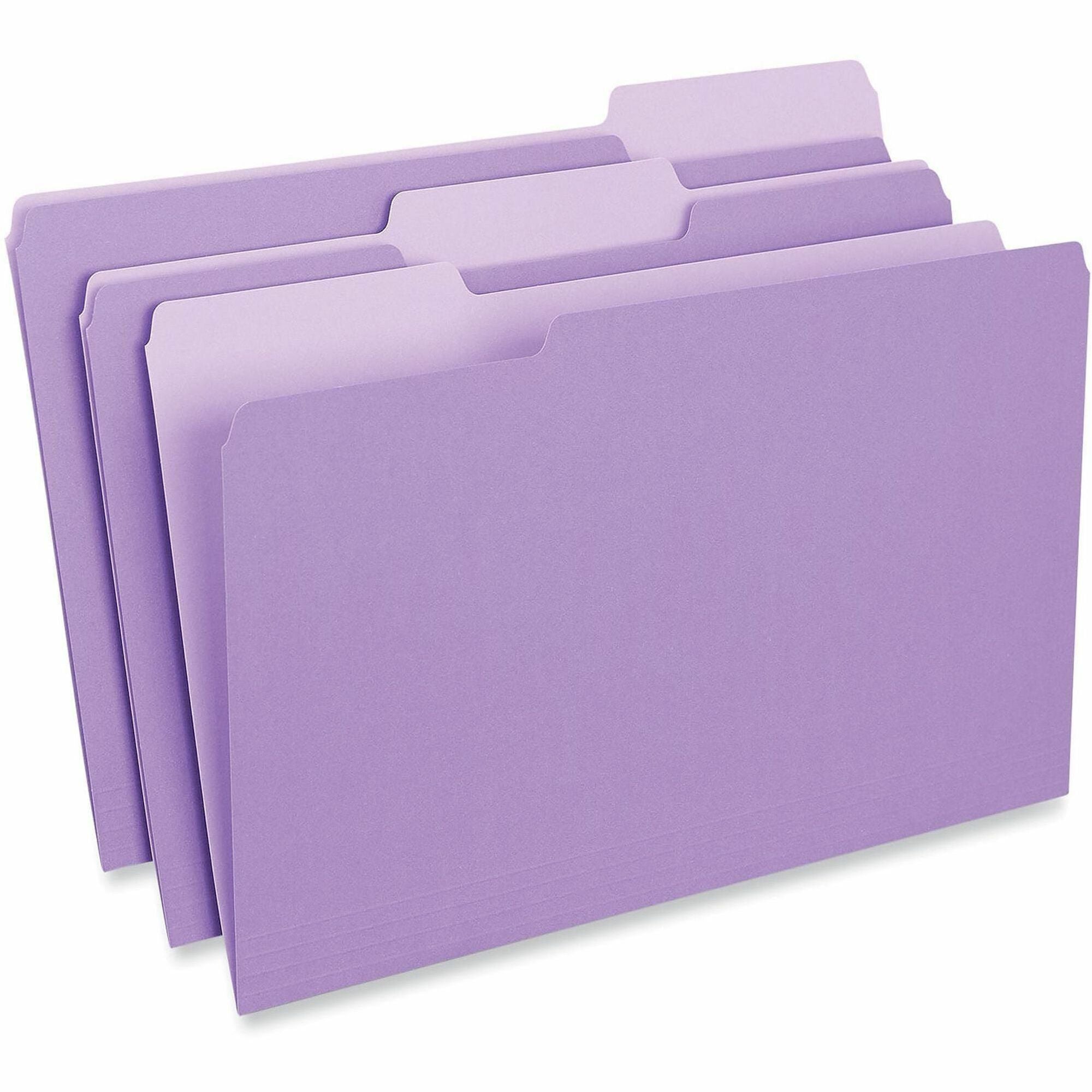 Universal 1/3 Tab Cut Legal Top Tab File Folder - 8 1/2" x 14" - Assorted Tab Position - 11 pt. - Stock - 100 Box