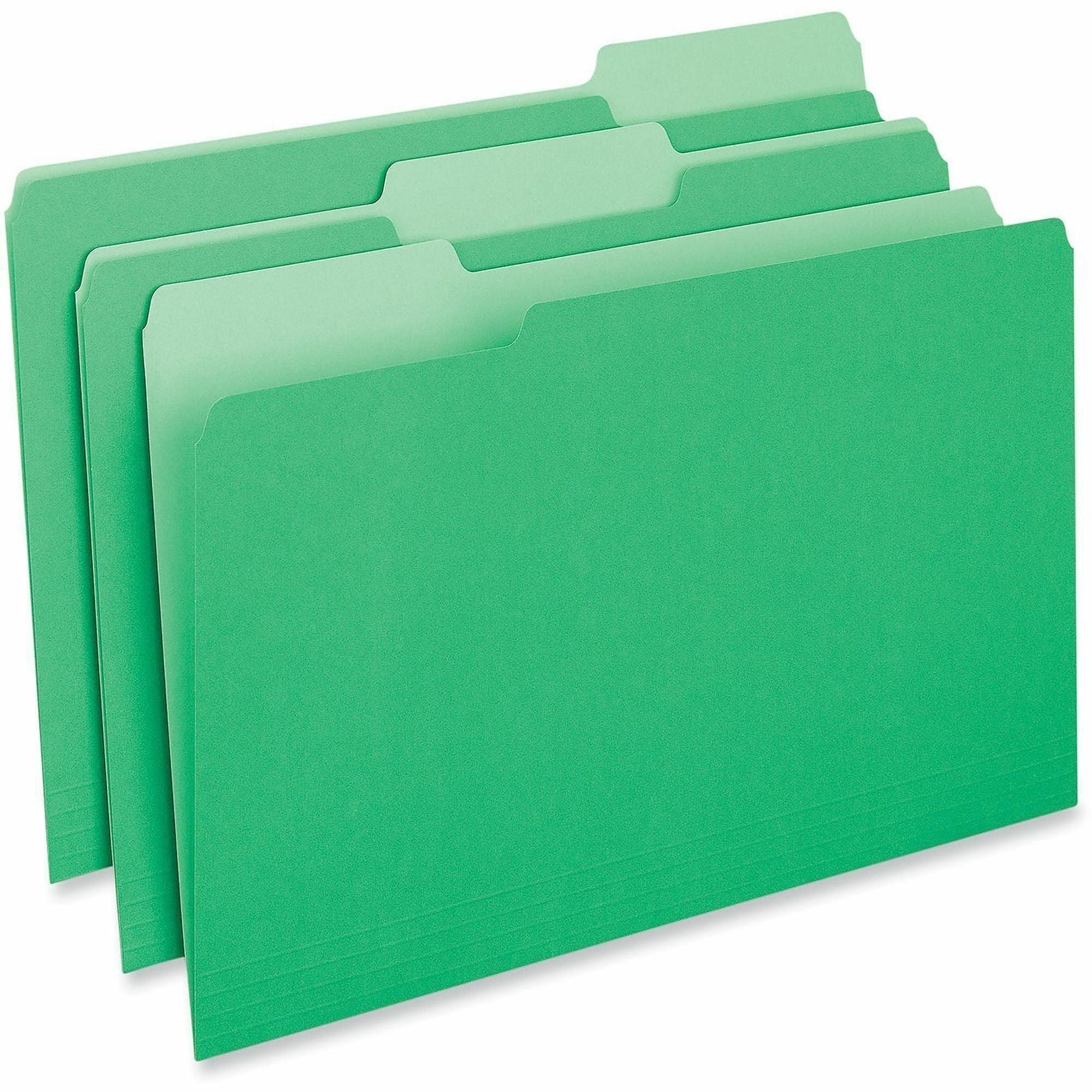Universal 1/3 Tab Cut Legal Top Tab File Folder - 8 1/2" x 14" - Assorted Tab Position - 11 pt. - Stock - 100 Box