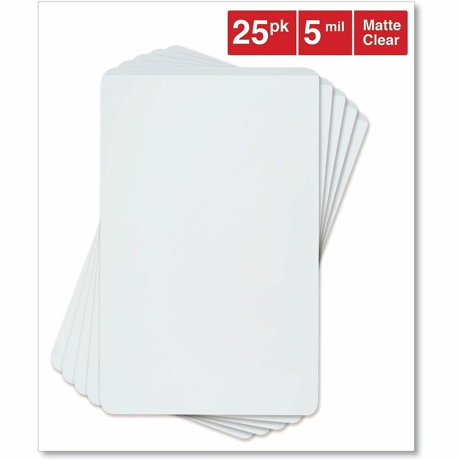 Universal Laminating Pouch - Sheet Size Supported: Wallet-size 3" Width x 2" Length - Laminating Pouch/Sheet Size: 3.38" Width x 5 mil Thickness - Matte - for Document, Sign, ID Card, Photo, Tag, Wallet Card - Temperature Resistant - Clear - Plastic - ...