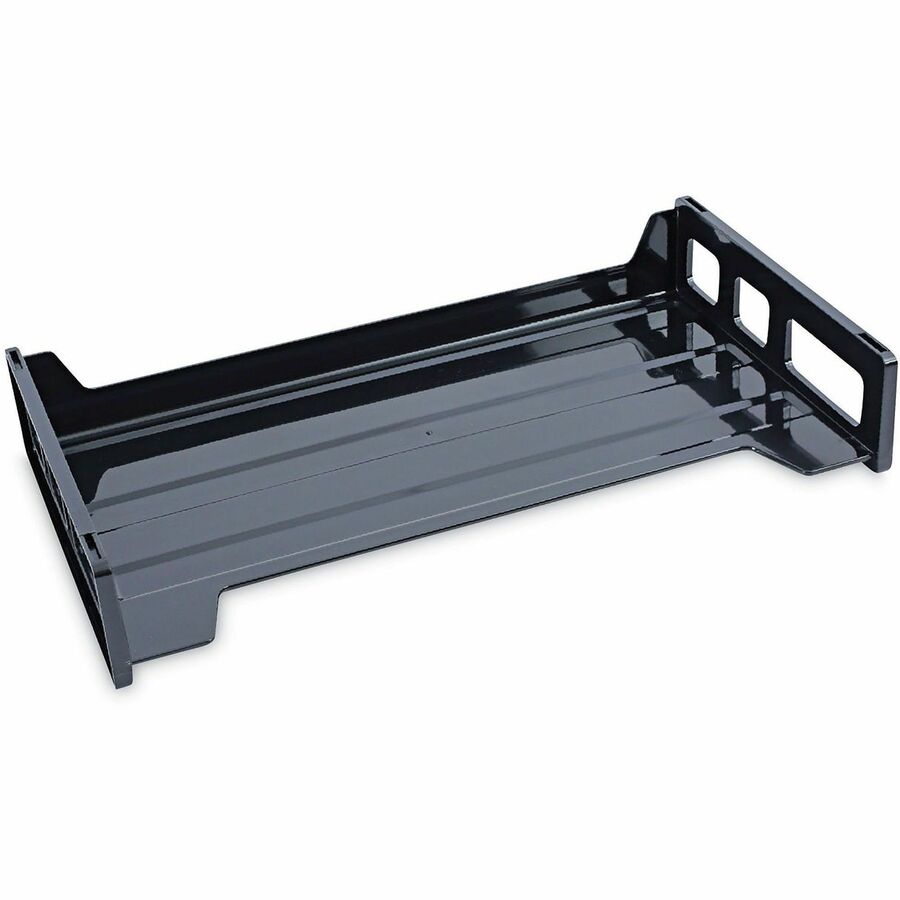 Universal Desk Tray - 2 Compartment(s) - 2.75" Height x 16.25" Width x 9" Depth - Black - Plastic - 2 Pack