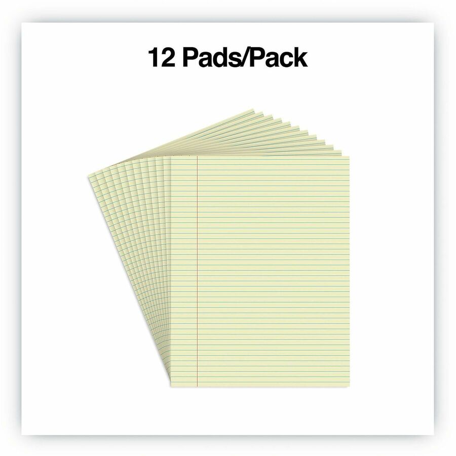 Universal Glue Top Pads, Narrow Rule, 50 Canary-Yellow 8.5 x 11 Sheets, Dozen - 1 Subject(s) - 50 Sheets - Glued - Narrow Ruled Front Ruling - 16 lb Basis Weight - 11" Height x 8.5" Width - Canary Paper - Chipboard Cover - 1 Dozen