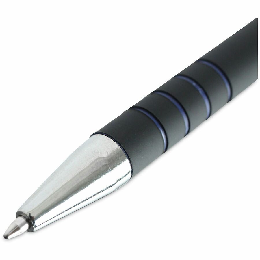 Universal Ballpoint Pen, Retractable, Fine 0.7 mm, Blue Ink, Blue Barrel, Dozen - 0.7 mm Fine Conical Pen Point - Retractable - Blue Ink - Blue Barrel - 1 Dozen