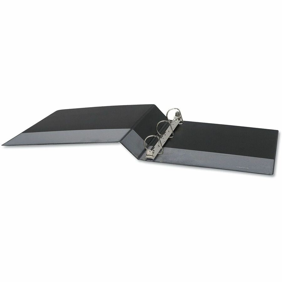 Universal Slant D-Ring View Binder, 3 Rings, 1.5" Capacity, 11 x 8.5, Black - 1 1/2" Binder Capacity - Letter - 8 1/2" x 11" Sheet Size - 375 Sheet Capacity - 3 Ring(s) - Fastener(s): Ring - Pocket(s): 2, Inside Front & Back - Polypropylene - Black - N...
