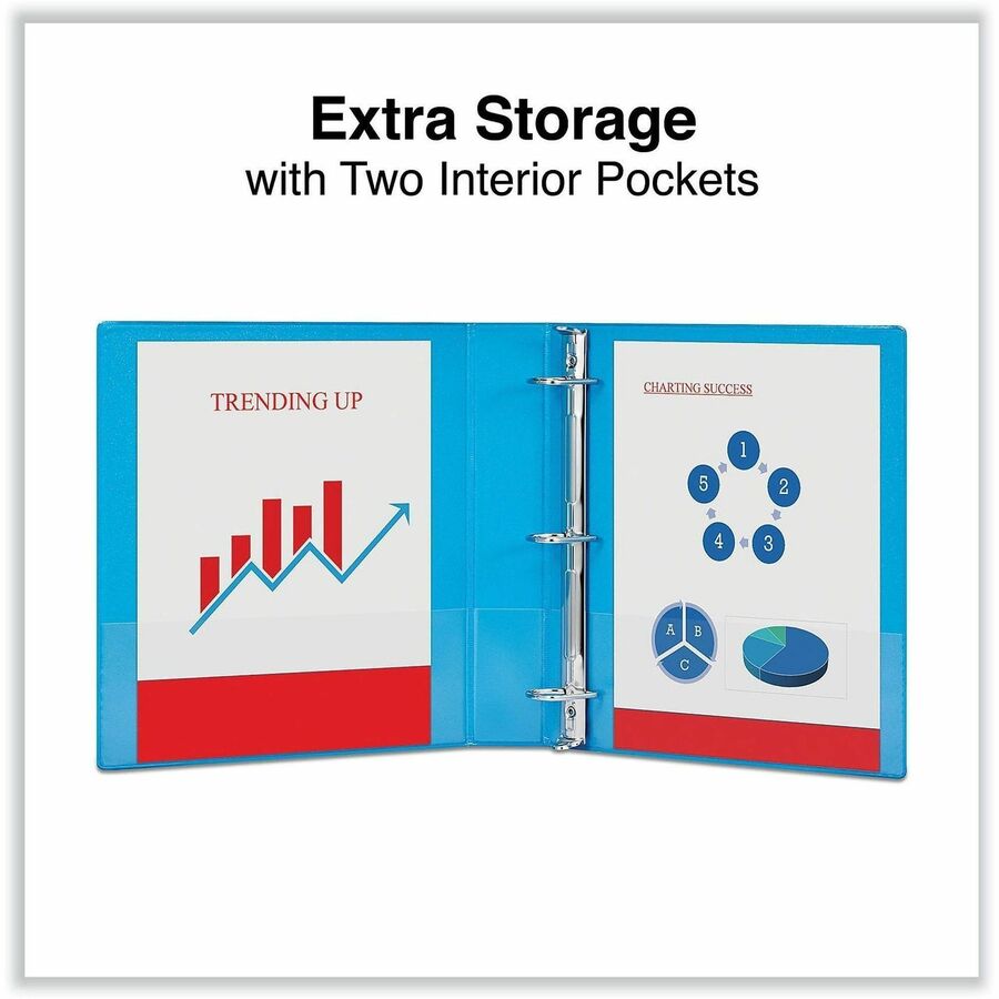 Universal Slant D-Ring View Binder, 3 Rings, 1.5" Capacity, 11 x 8.5, Light Blue - 1 1/2" Binder Capacity - Letter - 8 1/2" x 11" Sheet Size - 350 Sheet Capacity - 3 Ring(s) - Fastener(s): Ring - Pocket(s): 2, Inside Front & Back - Polypropylene - Ligh...
