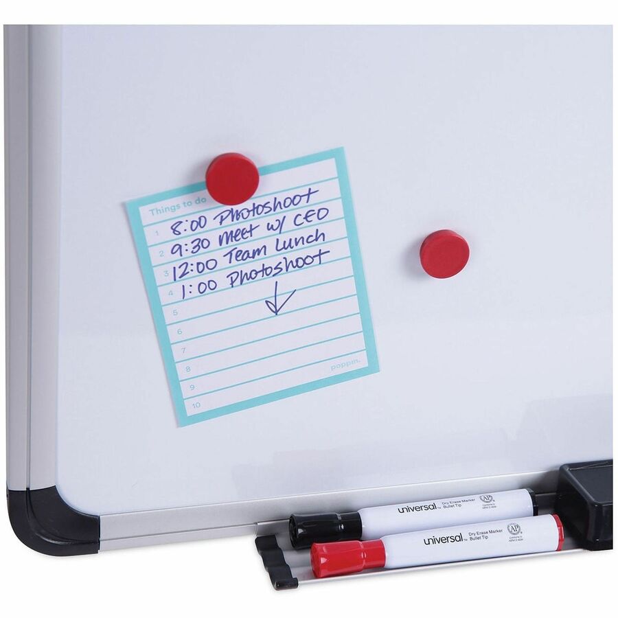Universal Dry Erase Board - 72" (6 ft) Width x 48" (4 ft) Height - White Steel Surface - Satin Aluminum Frame - Magnetic - 1 Each