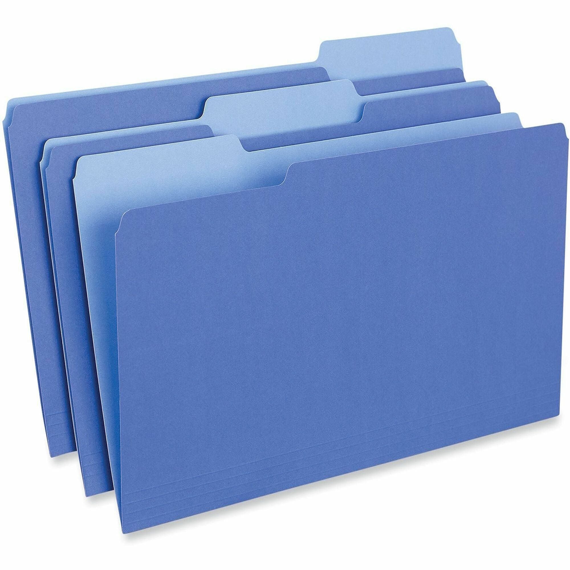Universal 1/3 Tab Cut Legal Top Tab File Folder - 8 1/2" x 14" - Assorted Tab Position - 11 pt. - Stock - 100 Box