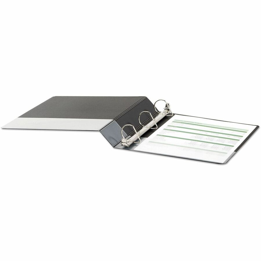 Universal Ring Binder - 1 1/2" Binder Capacity - Letter - 8 1/2" x 11" Sheet Size - 375 Sheet Capacity - 3 Ring(s) - Fastener(s): Ring - Pocket(s): 2, Inside Front & Back - Polypropylene - Black - Non-stick - 1 Each