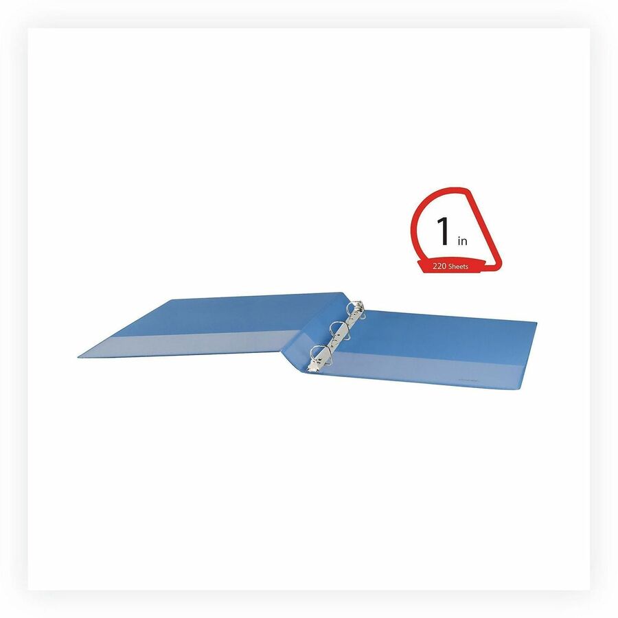 Universal Slant D-Ring View Binder, 3 Rings, 1" Capacity, 11 x 8.5, Light Blue - 1" Binder Capacity - Letter - 8 1/2" x 11" Sheet Size - 220 Sheet Capacity - 3 Ring(s) - Fastener(s): Ring - Pocket(s): 2, Inside Front & Back - Polypropylene - Light Blue...