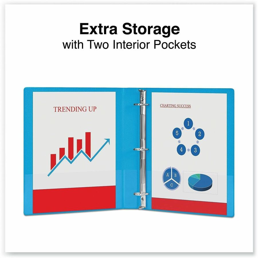 Universal Slant D-Ring View Binder, 3 Rings, 1" Capacity, 11 x 8.5, Light Blue - 1" Binder Capacity - Letter - 8 1/2" x 11" Sheet Size - 220 Sheet Capacity - 3 Ring(s) - Fastener(s): Ring - Pocket(s): 2, Inside Front & Back - Polypropylene - Light Blue...