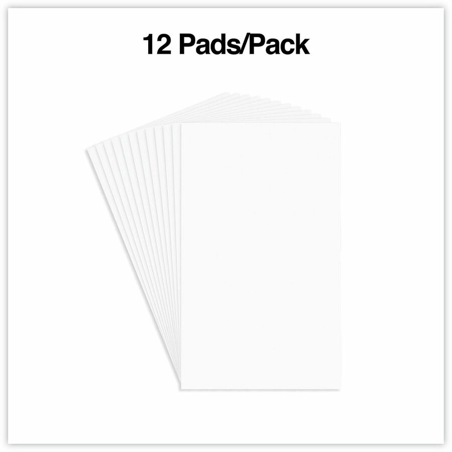 Universal Scratch Pads, Unruled, 3 x 5, White, 100 Sheets, 12/Pack - 1 Subject(s) - 100 Sheets - Plain - Glued - Unruled Front Ruling - 16 lb Basis Weight - 5" Height x 3" Width - White Paper - 12 / Pack