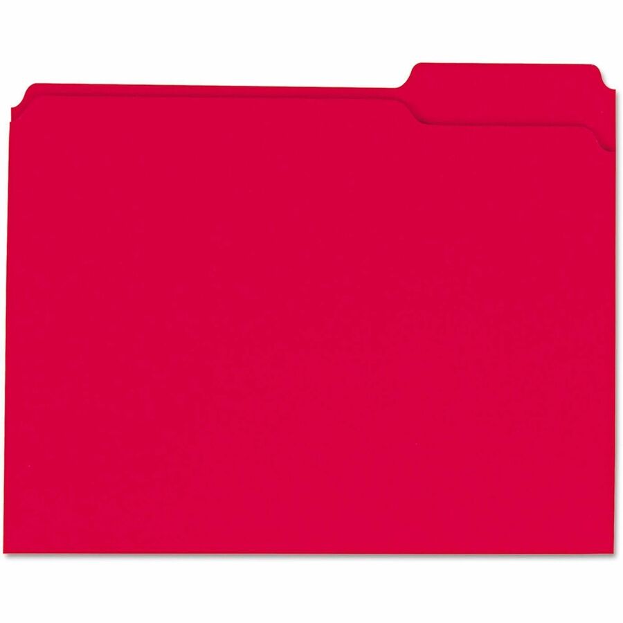 Universal 1/3 Tab Cut Letter Top Tab File Folder - 8 1/2" x 11" - 1" Expansion - Assorted Tab Position - 11 pt. - Stock - 100 Box